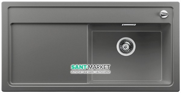 Мойка для кухни прямоугольная BLANCO Zenar XL 6S врезная  чаша справа  с клапаном-автоматом  алюметаллик 523946