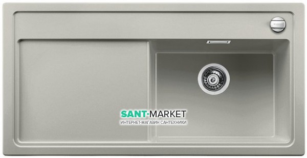 Мийка для кухні прямокутна BLANCO Zenar XL 6S врізна чаша справа з клапаном-автоматом перловий 523947