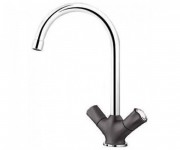 Змішувач для кухні Blanco Amona двухвентильний хром / темна скеля 520777