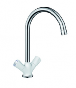 Змішувач для кухні Blanco Amona двухвентильний хром / білий 520772