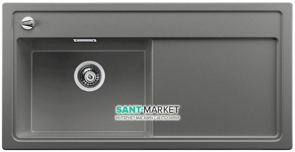 Мийка для кухні прямокутна BLANCO Zenar XL 6S врізна чаша зліва з клапаном-автоматом алюметаллик 523976