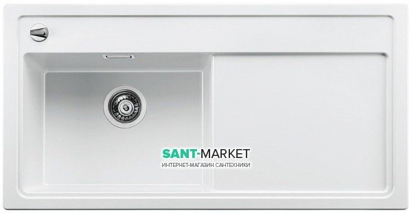 Мийка для кухні прямокутна BLANCO Zenar XL 6S врізна чаша зліва з клапаном-автоматом білий 523978