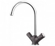 Смеситель для кухни Blanco Amona двухвентильный  хром/темная скала 520777