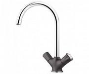 Змішувач для кухні Blanco Amona двухвентильний хром / темна скеля 520777