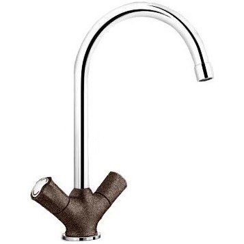 Смеситель для кухни Blanco Amona двухвентильный  хром/кофе 520776