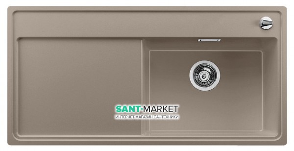 Мийка для кухні прямокутна BLANCO Zenar XL 6S врізна чаша справа з клапаном-автоматом сірий беж 523951