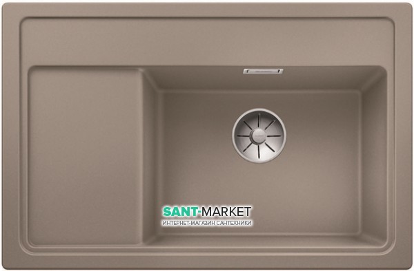 Мийка для кухні прямокутна BLANCO Zenar XL 6S Compact врізна з клапаном-автоматом сірий беж 523761