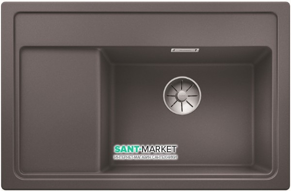 Мийка для кухні прямокутна BLANCO Zenar XL 6S Compact врізна з клапаном-автоматом темна скеля 523707