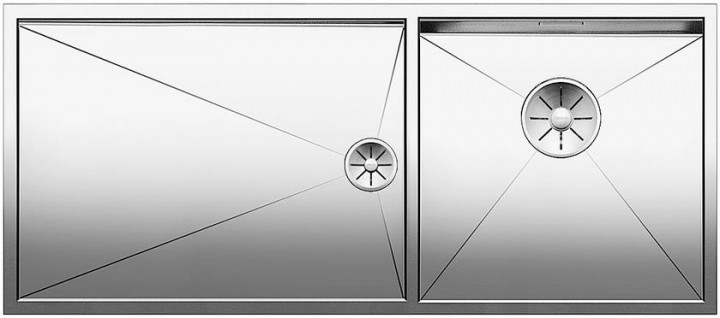 Мойка для кухни прямоугольная Blanco ZEROX 400/550-Т-IF чаша справа нержавеющая сталь  зеркальная полировка 521604