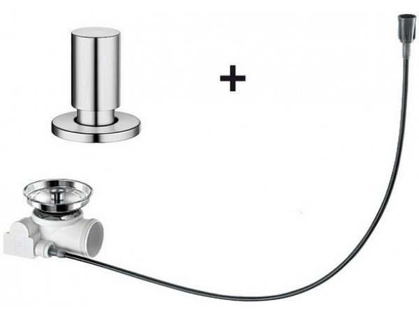 Набор доукомплектации клапаном-автоматом с ручкой Blanco нержавеющая сталь зеркальная полировка 517545