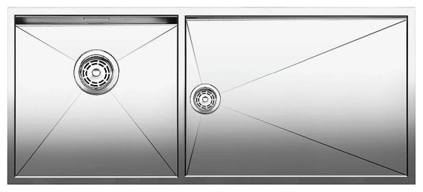 Мойка для кухни прямоугольная Blanco ZEROX 400/550-Т-IF чаша слева нержавеющая сталь  зеркальная полировка 521603