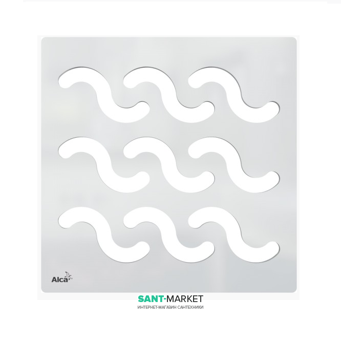 Дизайнерська решітка AlcaPlast 102 × 102 мм нержавіюча сталь MPV002