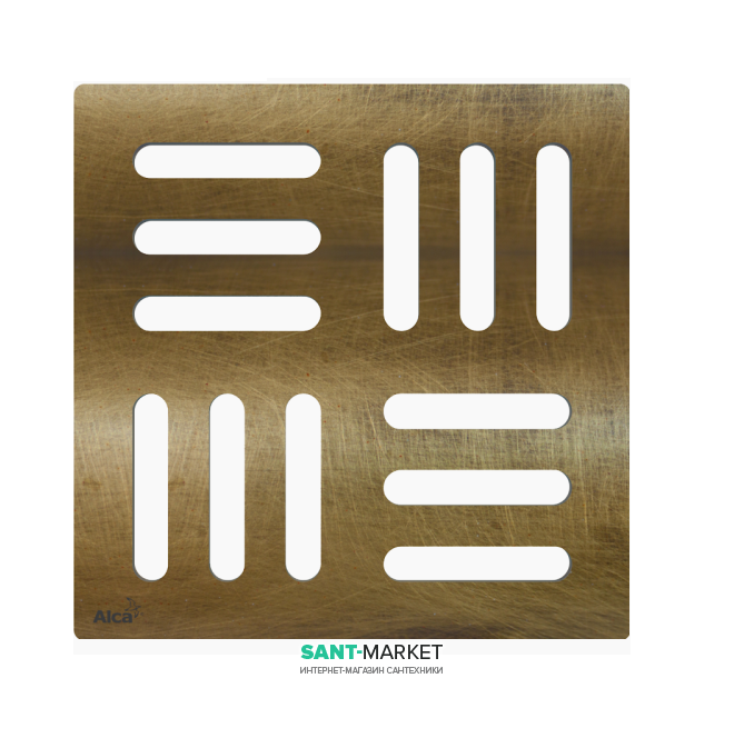 Дизайнерська решітка AlcaPlast 102 × 102 мм бронза-антик MPV001-ANTIC