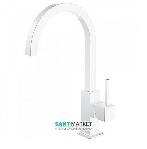 Смеситель для кухни однорычажный Tres Kitchen врезной белый матовый 030497BM