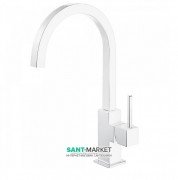 Смеситель для кухни однорычажный Tres Kitchen врезной белый матовый 030497BM