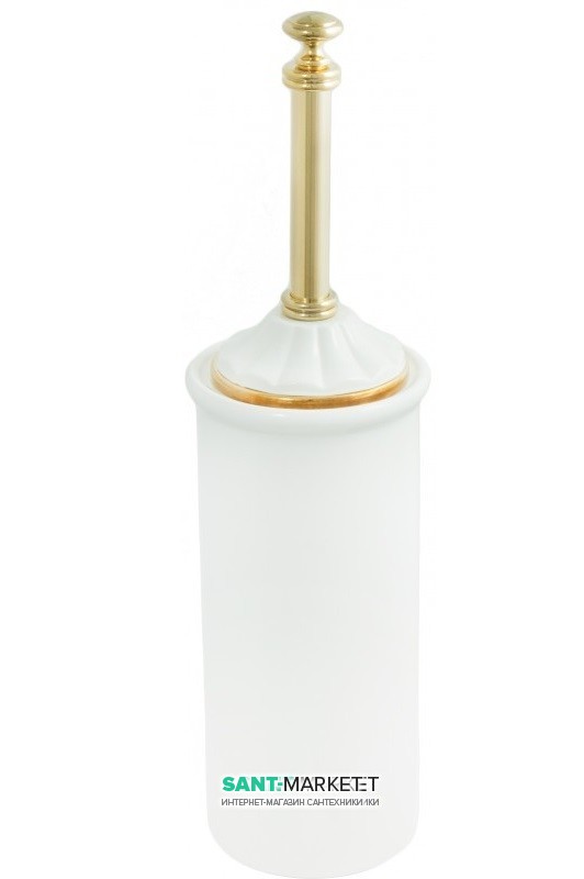 Йоржик для унітазу настінний All.Pe MARGHERITA золото / білий ORBI MG120