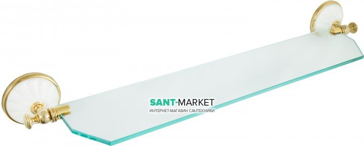 Поличка для ванної скляна з настінним тримачем All.Pe Margherita золото / білий CR HA018