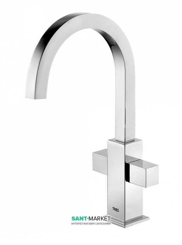 Змішувач для раковини вертикальний двухвентильний Tres Cuadro-Tres хром 108606