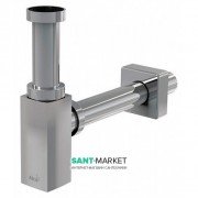 Сифон для раковини AlcaPlast суцільнометалевий гранований хром A401-BLISTR