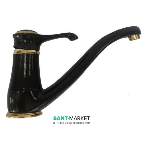 Смеситель для кухни Emmevi Tiffany однорычажный чёрный/золото NO6095