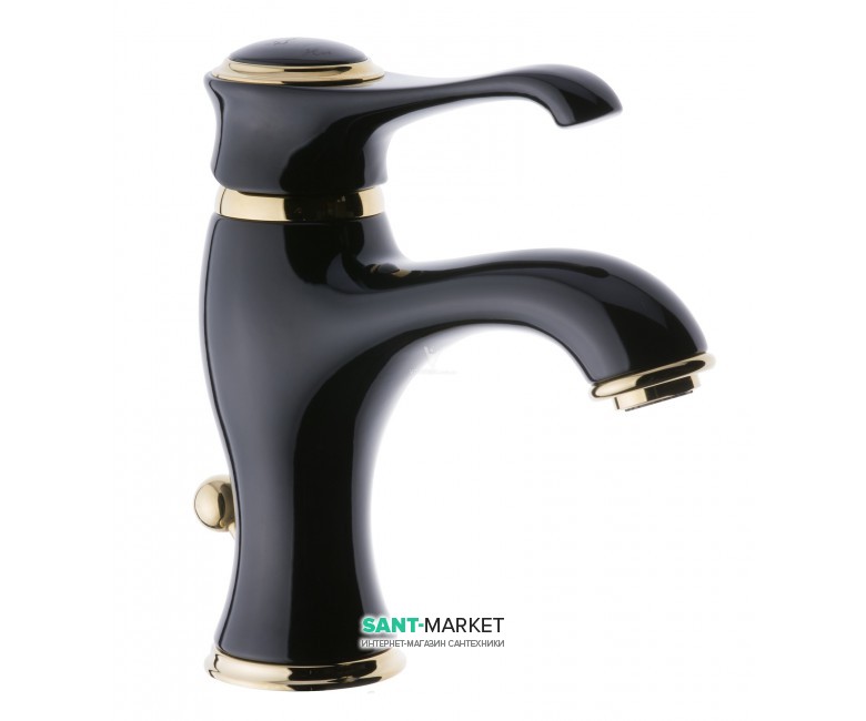 Смеситель для раковины Emmevi Tiffany однорычажный черный/золото NO6003