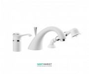 Смеситель для ванной Emmevi Tiffany на 3 отверстия белый/хром BC60120