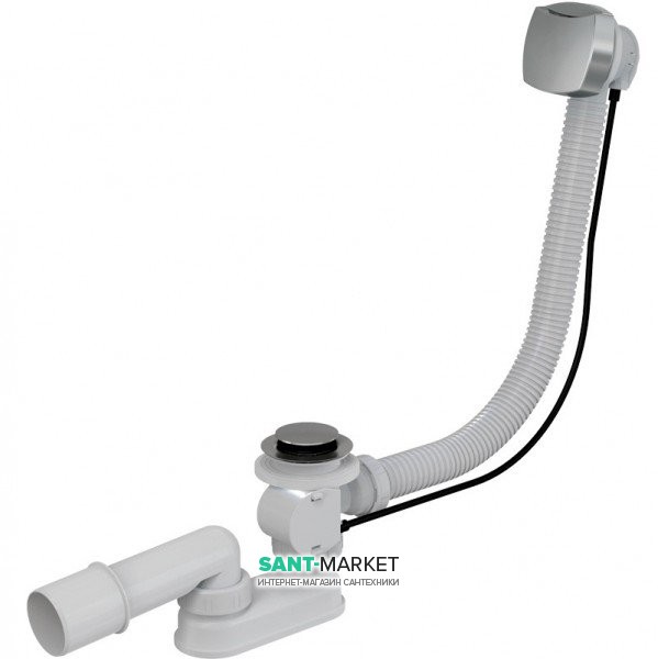 Сифон для ванны Koller Pool автомат комплект хромированный квадратный перелив A51CRM (KP)