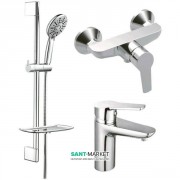 Комплект змішувачів для ванної з душовим гарнітуром Koller Pool Kvadro хром KR0200 + KR0450 + KR020