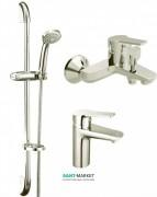 Комплект змішувачів для ванної з душовим гарнітуром Koller Pool Kvadro хром KR0200 + KR0100 + KR010