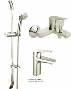 Комплект смесителей для ванной с душевым гарнитуром Koller Pool Kvadro хром KR0200+KR0100+KR010