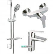 Комплект смесителей для ванной с душевым гарнитуром Koller Pool Kvadro хром KR0200+KR0450+KR020