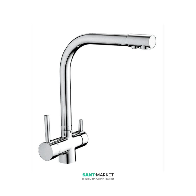 Змішувач для кухні Koller Pool Design Plus Двохважеля з підключенням до фільтру латунь хром DS0200