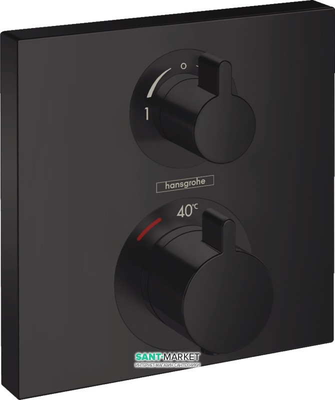 Термостат для скрытого монтажа на 2 функции Hansgrohe Ecostat Square черный матовый 15714670