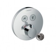 Термостат для скрытого монтажа на 2 функции Hansgrohe Ecostat ShowerSelect S черный хром шлифованный 15743340