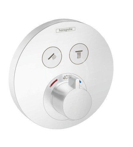 Термостат для прихованого монтажу на 2 функції Hansgrohe Ecostat ShowerSelect S білий матовий 15743700