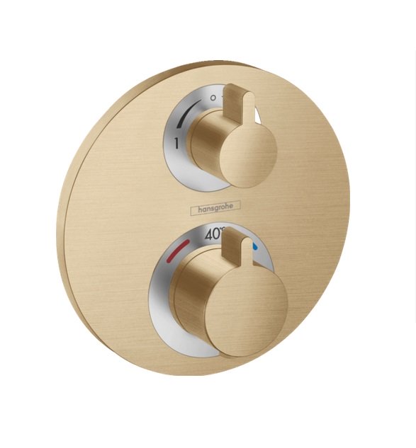 Термостат для прихованого монтажу з запірним / переключающим вентилем Hansgrohe Ecostat S бронза шліфована 15758140