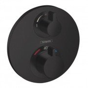 Термостат для скрытого монтажа с запорным/переключающим вентилем Hansgrohe Ecostat S черный матовый 15758670