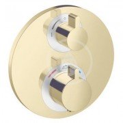 Термостат для скрытого монтажа с запорным/переключающим вентилем Hansgrohe Ecostat S полированное золото 15758990
