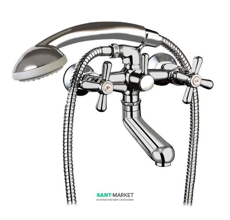 Смеситель для ванной Mixxen Атриум двухвентильный с ручным душем хром ...
