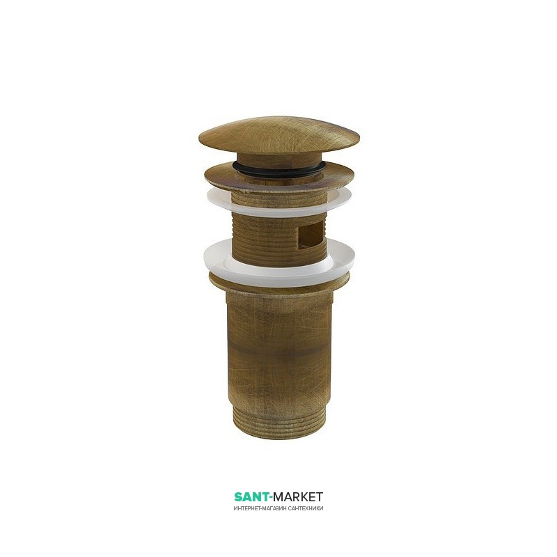 Донный клапан для раковины AlcaРlast Click-Clak с большой крышкой бронза античная A392ANTIC