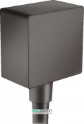 Шланговое подсоединение Hansgrohe Fixfit Square с клапаном обратного тока черный хром матовый 26455340
