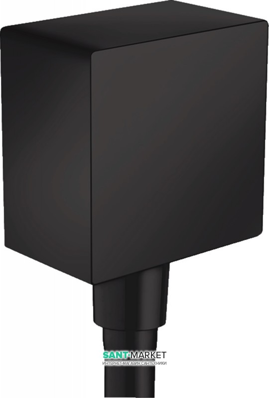 Шланговое подсоединение Hansgrohe Fixfit Square с клапаном обратного тока черный матовый 26455670