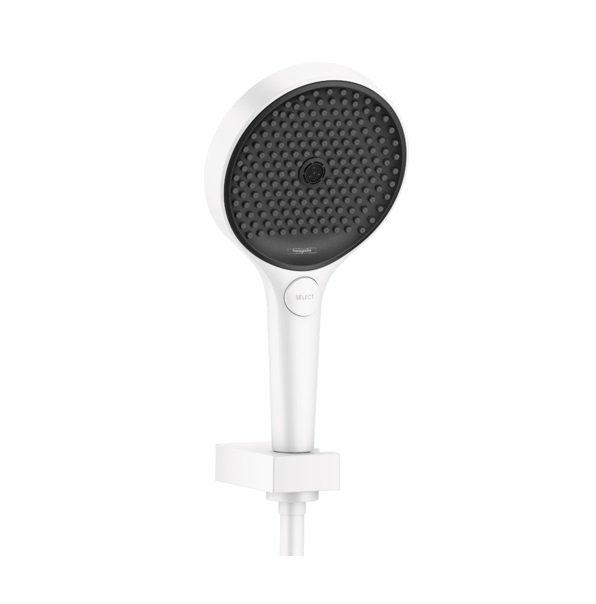 Душевой набор с держателем Hansgrohe Rainfinity 130 3jet со шлангом 125 см белый матовый 26852700