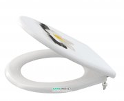 Сидіння з кришкою для унітазу AlcaPlast антибактеріальну Soft Close A604 FLOWER