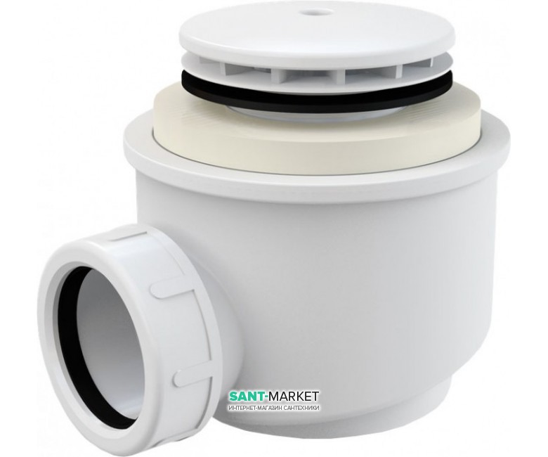 Сифон для душевого поддонa AlcaPlast Ø50 мм белый A47B-50
