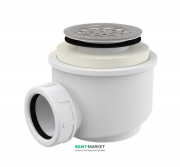 Сифон для душевого поддонa AlcaPlast Ø50 мм с нержавеющей peшeткой A46-50