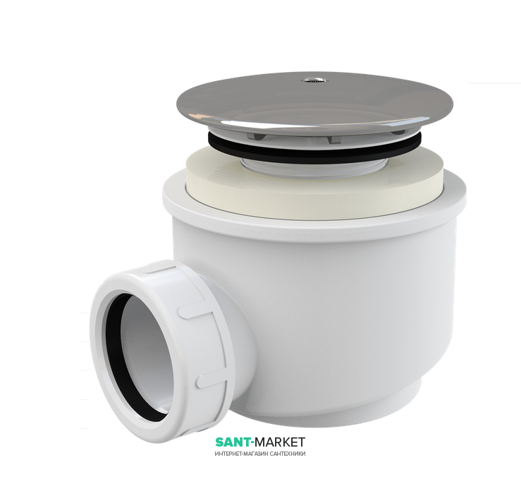 Сифон для душевого поддонa AlcaPlast Ø60 мм хром A47CR-60