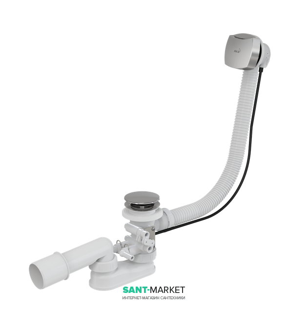 Сифон для гідромасажних ванни AlcaPlast хром A566-112122-100