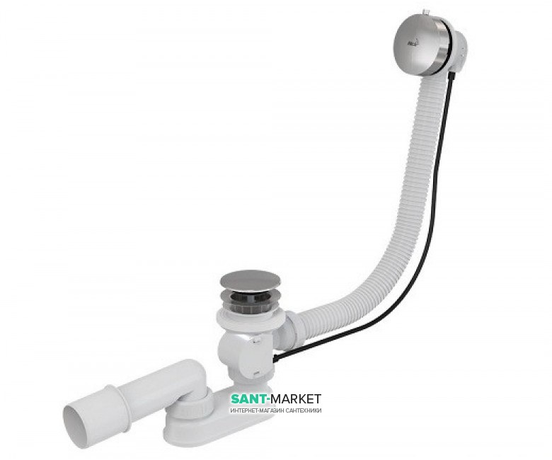 Сифон для ванны AlcaPlast автомат комплект металл A551KM