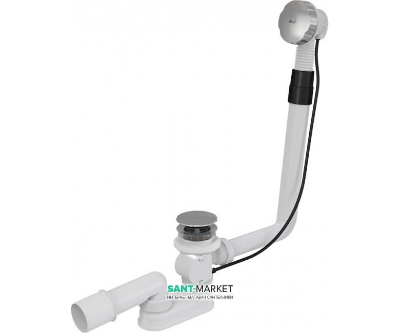 Сифон для ванни AlcaPlast автомат комплект метал A550KM-80